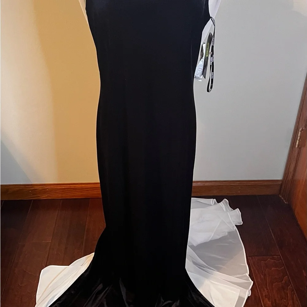 Vintage Night Way Collections Evening Formal  Gown Size 12 Tags NOS Black White - Picture 3 of 11